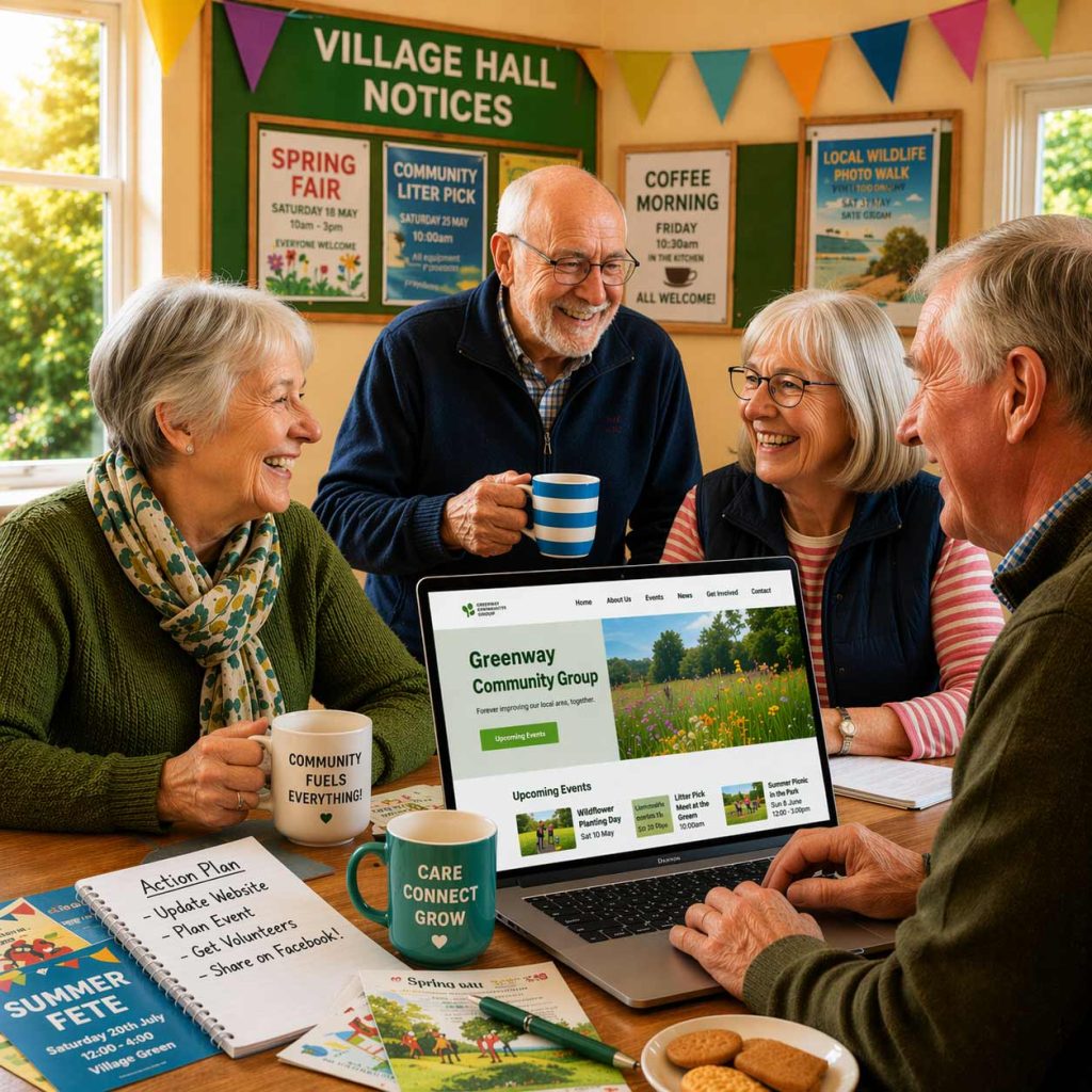 A happy group of community volunteers